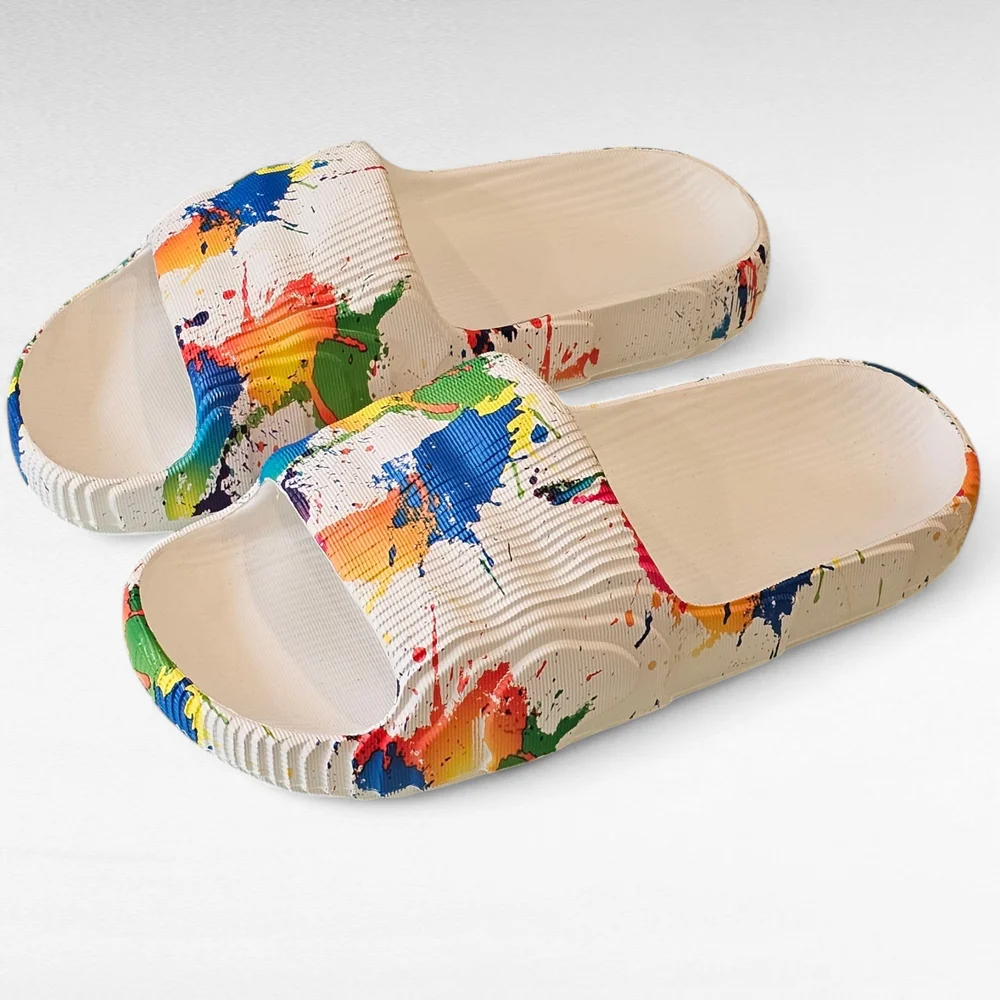 Colorful Paint Splatter Slides Size EU 41/42